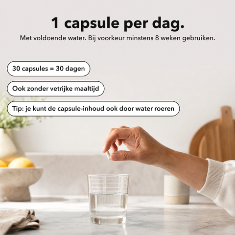 Liposomaal PEA: 1 capsule per dag